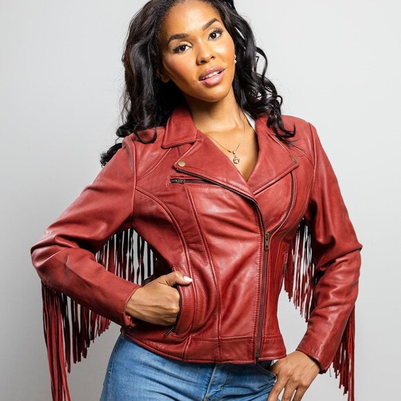 Daisy Womens Fashion Leather Jacket - Picture 2 of 5